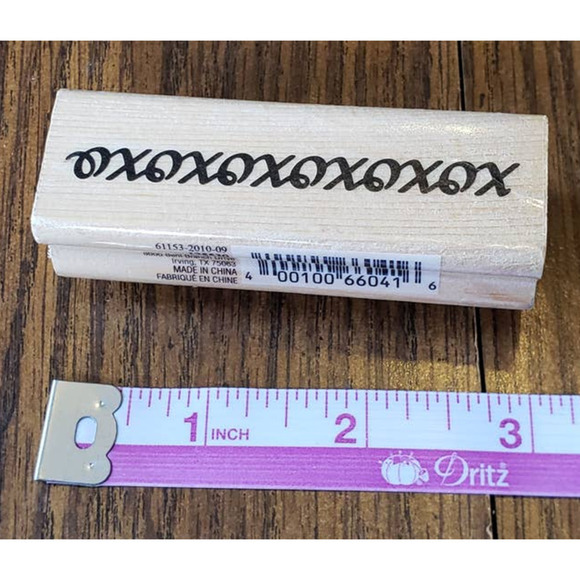 Valentine Love XO Words Craftsmart Border Wood Mounted Rubber Stamp - Picture 2 of 8